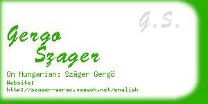 gergo szager business card