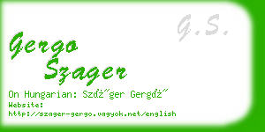 gergo szager business card